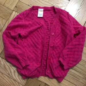 Gymboree cotton magenta knit cardigan 2t